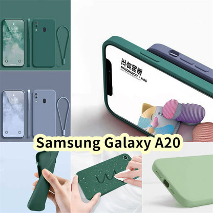 For Samsung Galaxy A20 Cover Drop and wear resistant Silicone Full Case Classic Simple Solid Color Phone Case Cover