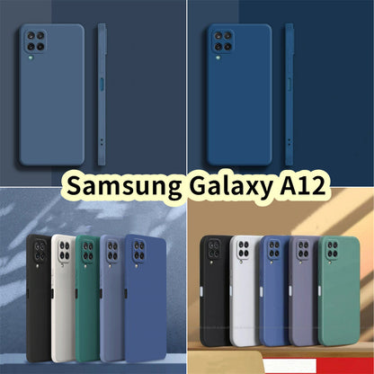 For Samsung Galaxy A12 Cover Drop and wear resistant Silicone Full Case Classic Simple Solid Color Phone Case Cover