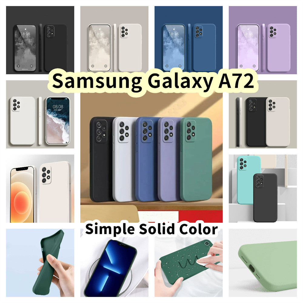 For Samsung Galaxy A72 Cover Drop and wear resistant Silicone Full Case Classic Simple Solid Color Phone Case Cover
