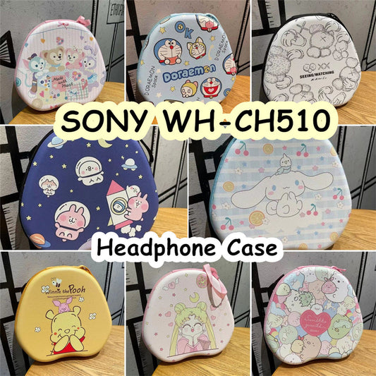For SONY WH-CH510 Headphone Case Cartoon Creative Patterns Headset Earpads Storage Bag Casing Box