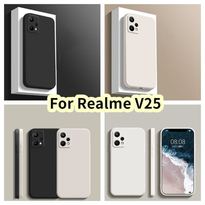 For Realme V25 Cover Drop and wear resistant Silicone Full Case Classic Simple Solid Color Phone Case Cover