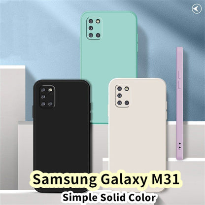 For Samsung Galaxy M31 Silicone Full Cover Case Abrasion resistant and sweatproof Color Phone Case Cover