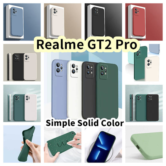 For Realme GT2 Pro Cover Drop and wear resistant Silicone Full Case Classic Simple Solid Color Phone Case Cover