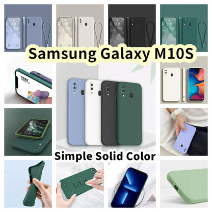 For Samsung Galaxy M10S Cover Drop and wear resistant Silicone Full Case Classic Simple Solid Color Phone Case Cover