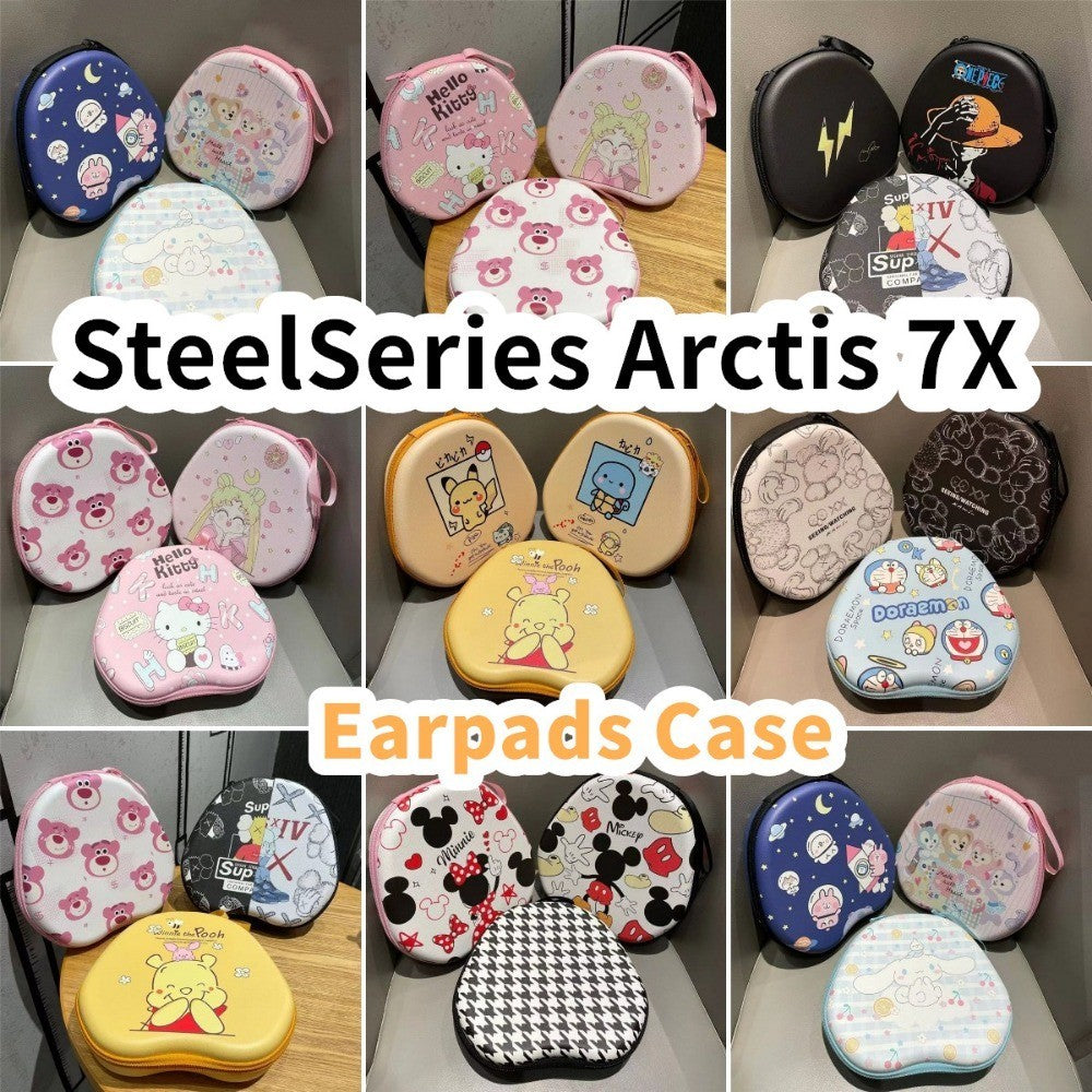 For SteelSeries Arctis 7X Headphone Case Cartoon Creative Patterns Headset Earpads Storage Bag Casing Box