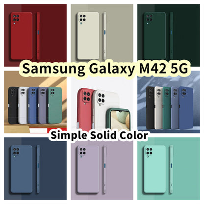 For Samsung Galaxy M42 5G Cover Drop and wear resistant Silicone Full Case Classic Simple Solid Color Phone Case Cover