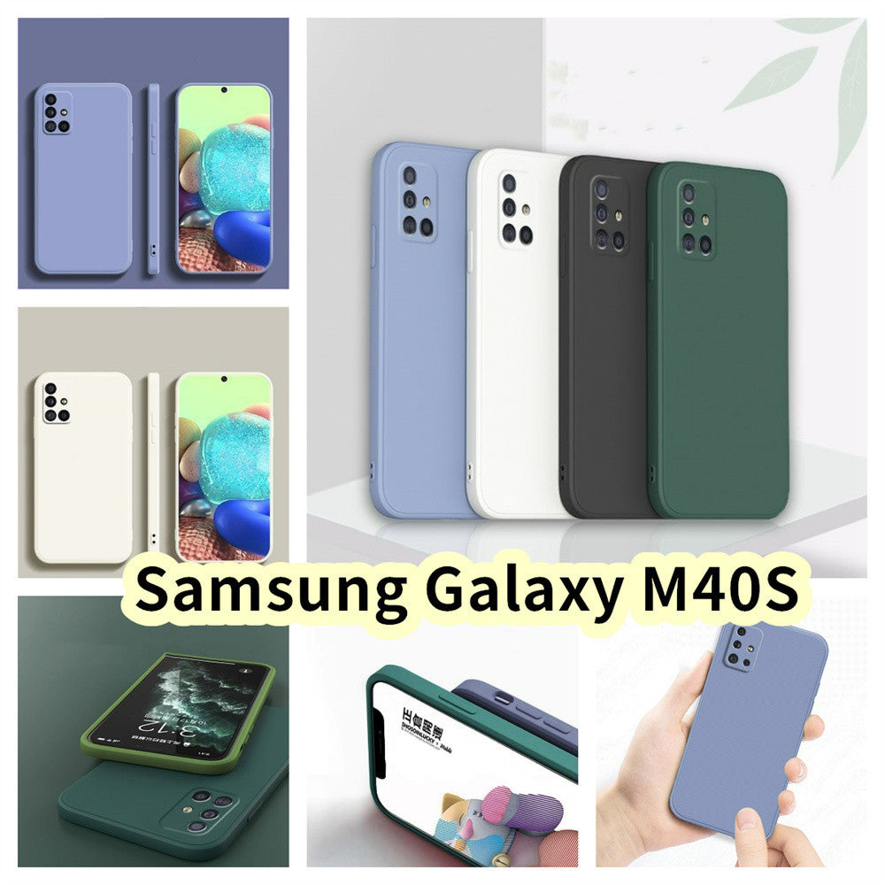 For Samsung Galaxy M40S Cover Drop and wear resistant Silicone Full Case Classic Simple Solid Color Phone Case Cover