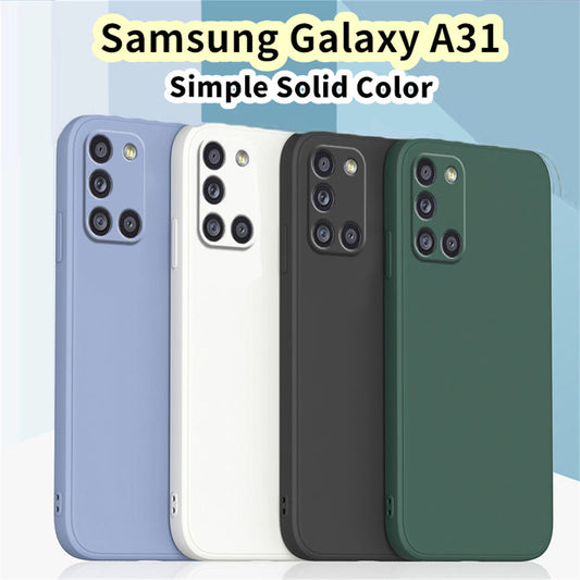 For Samsung Galaxy A31 Cover Drop and wear resistant Silicone Full Case Classic Simple Solid Color Phone Case Cover