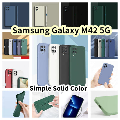 For Samsung Galaxy M42 5G Cover Drop and wear resistant Silicone Full Case Classic Simple Solid Color Phone Case Cover