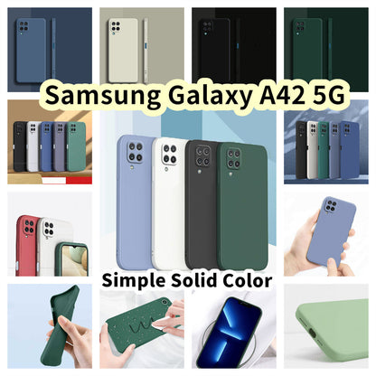 For Samsung Galaxy A42 5G Cover Drop and wear resistant Silicone Full Case Classic Simple Solid Color Phone Case Cover