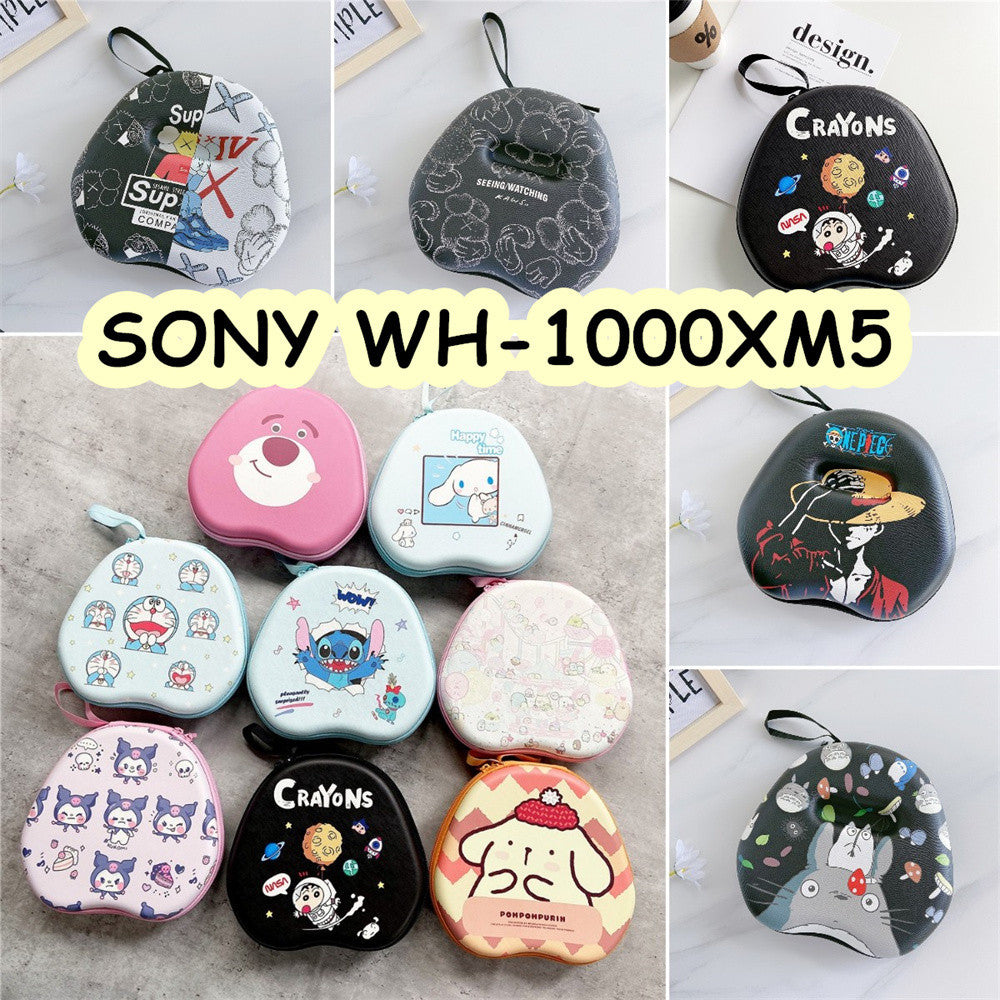 For SONY WH-1000XM5 Headphone Case Cartoon Creative Patterns Headset Earpads Storage Bag Casing Box