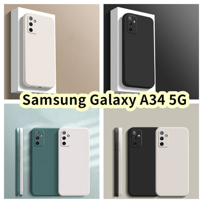 For Samsung Galaxy A34 5G Cover Drop and wear resistant Silicone Full Case Classic Simple Solid Color Phone Case Cover