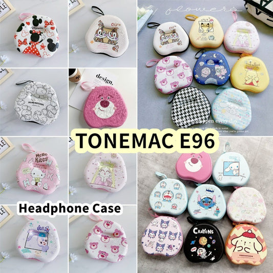 For TONEMAC E96 Headphone Case Cartoon Creative Patterns Headset Earpads Storage Bag Casing Box