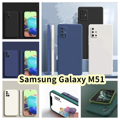 For Samsung Galaxy M51 Cover Drop and wear resistant Silicone Full Case Classic Simple Solid Color Phone Case Cover
