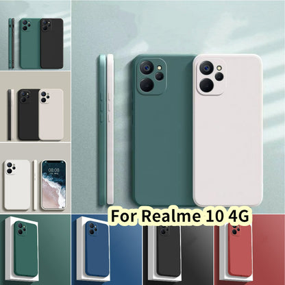 For Realme 10 4G Cover Drop and wear resistant Silicone Full Case Classic Simple Solid Color Phone Case Cover