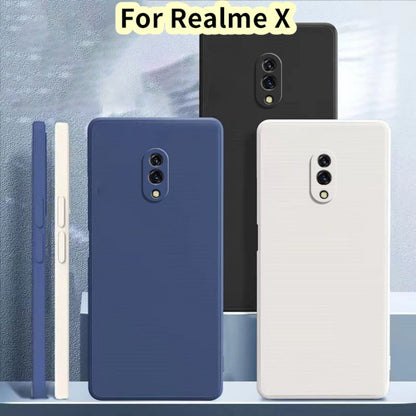For Realme X Cover Drop and wear resistant Silicone Full Case Classic Simple Solid Color Phone Case Cover