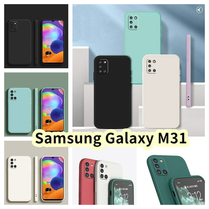 For Samsung Galaxy M31 Silicone Full Cover Case Abrasion resistant and sweatproof Color Phone Case Cover