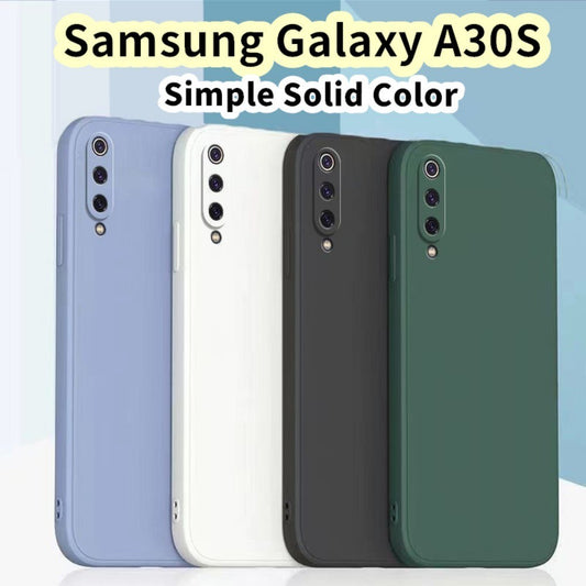 For Samsung Galaxy A30S Cover Drop and wear resistant Silicone Full Case Classic Simple Solid Color Phone Case Cover