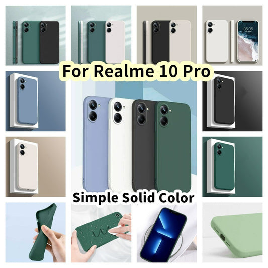 For Realme 10 Pro Cover Drop and wear resistant Silicone Full Case Classic Simple Solid Color Phone Case Cover