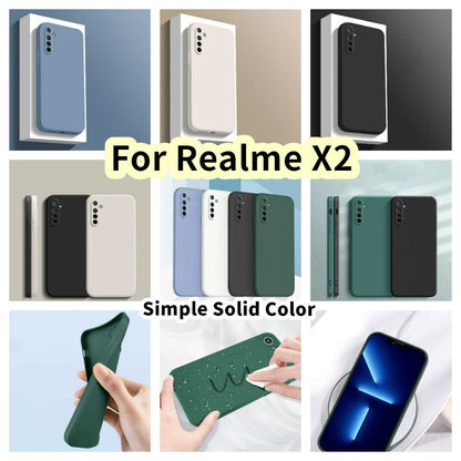For Realme X2 Cover Drop and wear resistant Silicone Full Case Classic Simple Solid Color Phone Case Cover