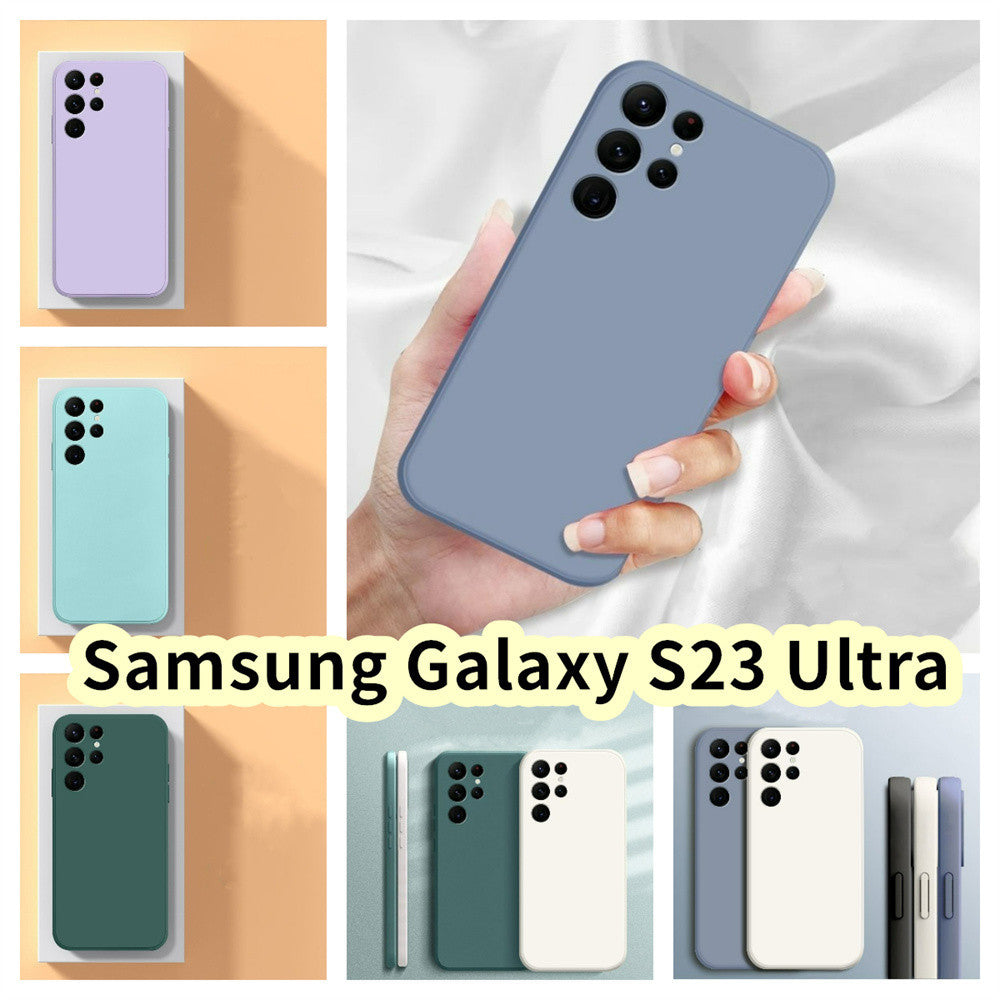 For Samsung Galaxy S23 Ultra Cover Drop and wear resistant Silicone Full Case Classic Simple Solid Color Phone Case Cover