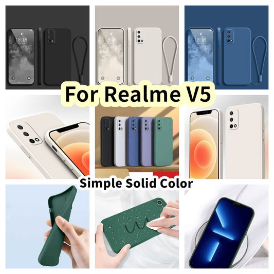For Realme V5 Cover Drop and wear resistant Silicone Full Case Classic Simple Solid Color Phone Case Cover