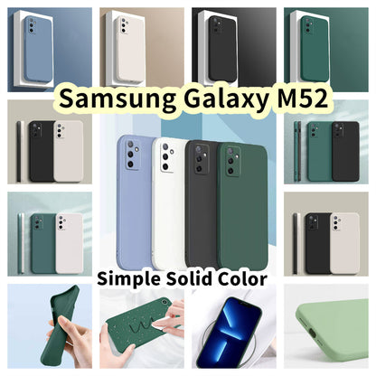 For Samsung Galaxy M52 Cover Drop and wear resistant Silicone Full Case Classic Simple Solid Color Phone Case Cover