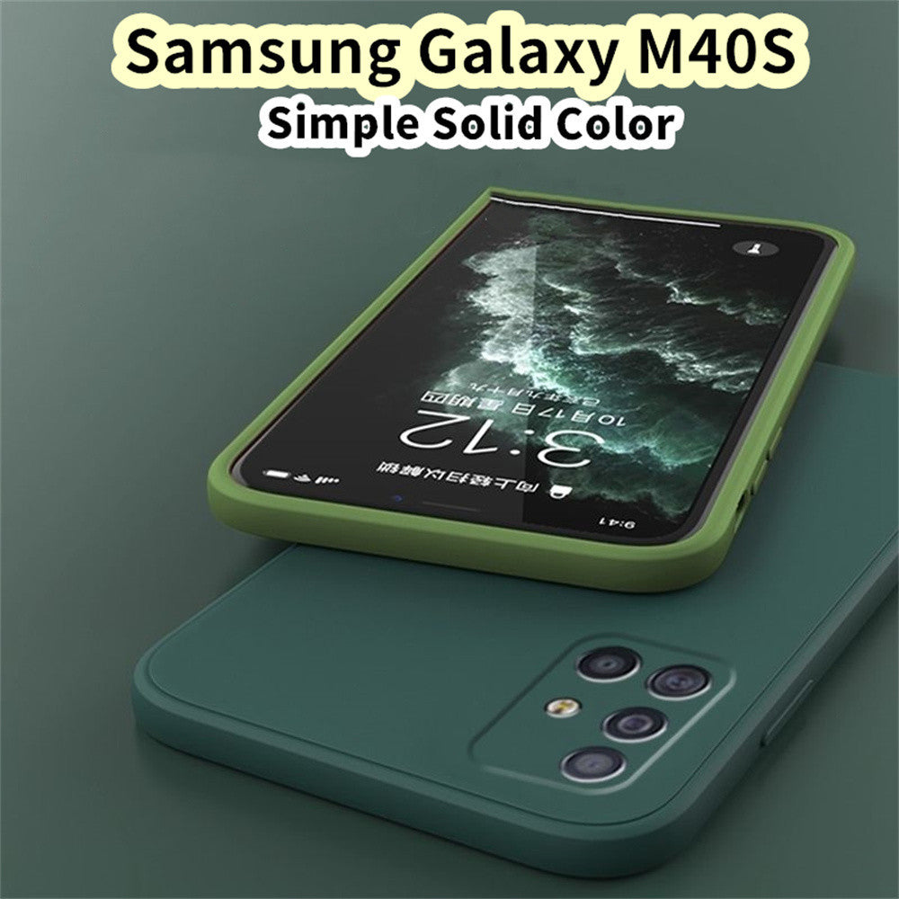For Samsung Galaxy M40S Cover Drop and wear resistant Silicone Full Case Classic Simple Solid Color Phone Case Cover