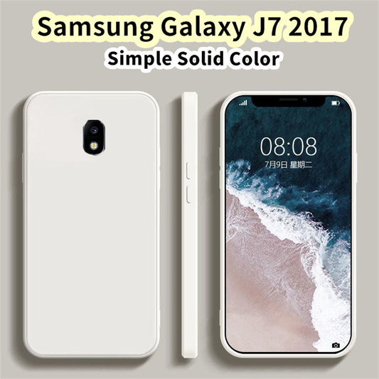 For Samsung Galaxy J7 2017 Cover Drop and wear resistant Silicone Full Case Classic Simple Solid Color Phone Case Cover