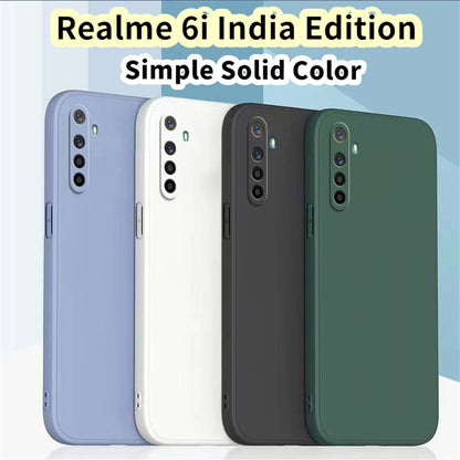 For Realme 6i Cover Drop and wear resistant Silicone Full Case Classic Simple Solid Color Phone Case Cover