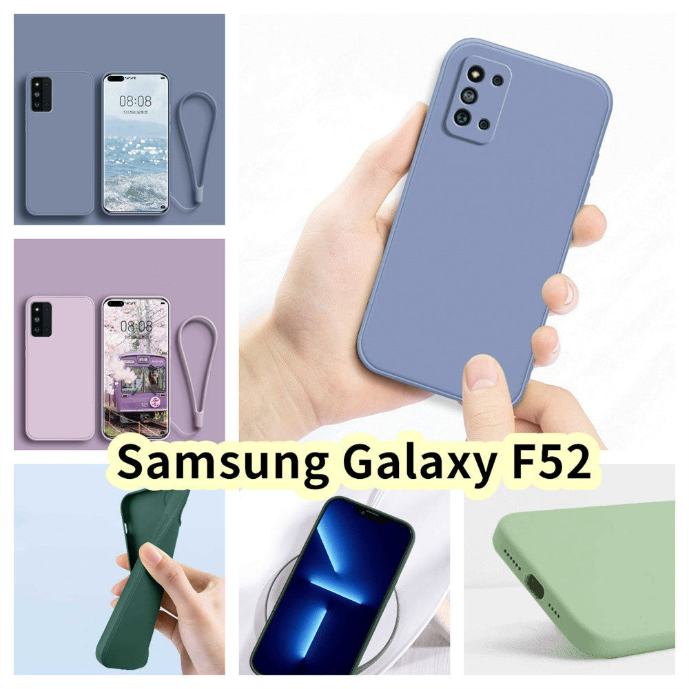 For Samsung Galaxy F52 Cover Drop and wear resistant Silicone Full Case Classic Simple Solid Color Phone Case Cover