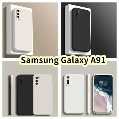 For Samsung Galaxy A91 Cover Drop and wear resistant Silicone Full Case Classic Simple Solid Color Phone Case Cover