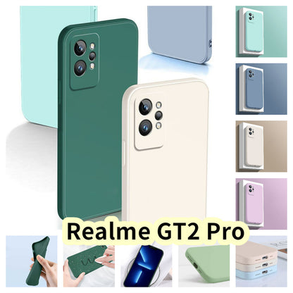 For Realme GT2 Pro Cover Drop and wear resistant Silicone Full Case Classic Simple Solid Color Phone Case Cover