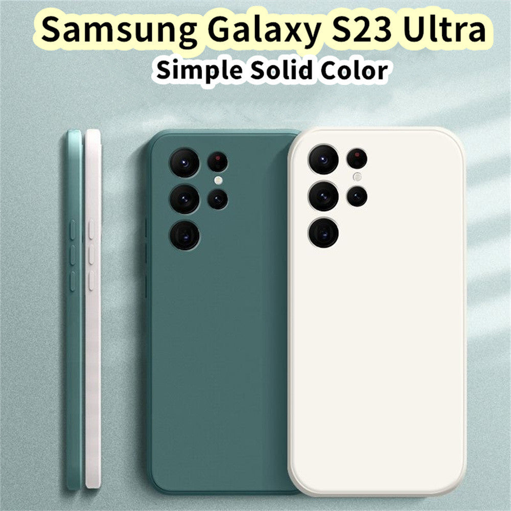 For Samsung Galaxy S23 Ultra Cover Drop and wear resistant Silicone Full Case Classic Simple Solid Color Phone Case Cover