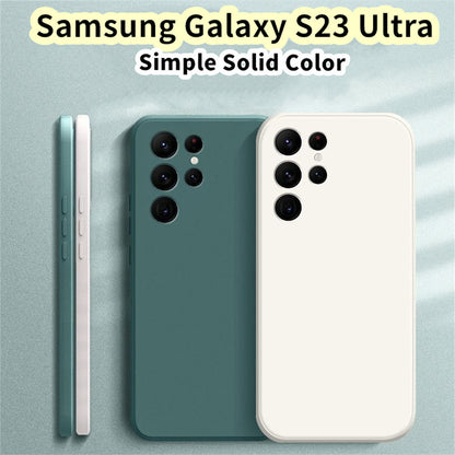 For Samsung Galaxy S23 Ultra Cover Drop and wear resistant Silicone Full Case Classic Simple Solid Color Phone Case Cover