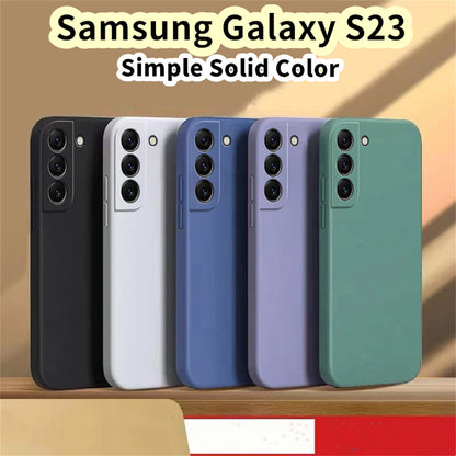 For Samsung Galaxy S23 Cover Drop and wear resistant Silicone Full Case Classic Simple Solid Color Phone Case Cover