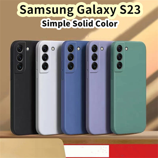 For Samsung Galaxy S23 Cover Drop and wear resistant Silicone Full Case Classic Simple Solid Color Phone Case Cover