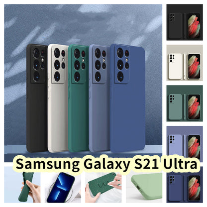 For Samsung Galaxy S21 Ultra Cover Drop and wear resistant Silicone Full Case Classic Simple Solid Color Phone Case Cover