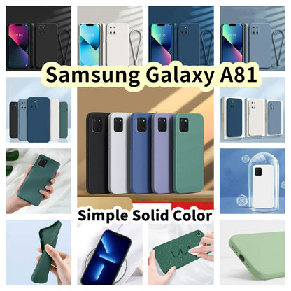 For Samsung Galaxy A81 Cover Drop and wear resistant Silicone Full Case Classic Simple Solid Color Phone Case Cover