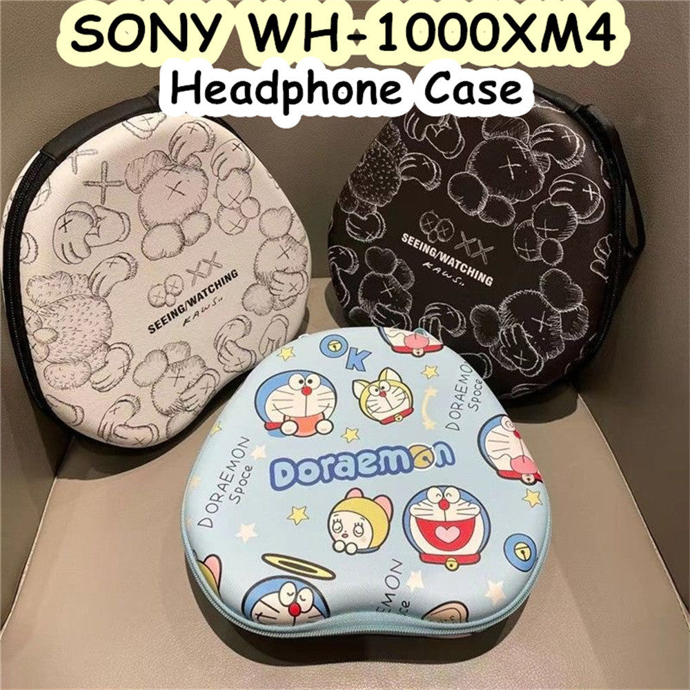 For SONY WH-1000XM4 Headphone Case Cartoon Creative Patterns Headset Earpads Storage Bag Casing Box