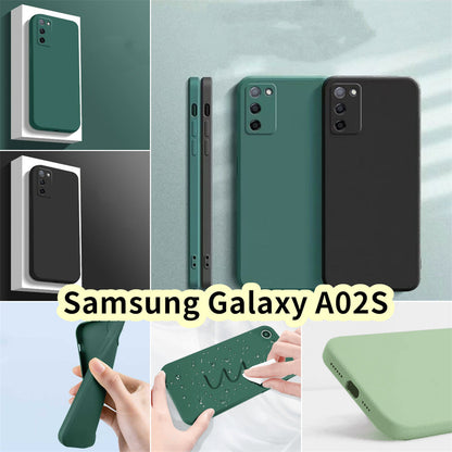 For Samsung Galaxy A02S Cover Drop and wear resistant Silicone Full Case Classic Simple Solid Color Phone Case Cover