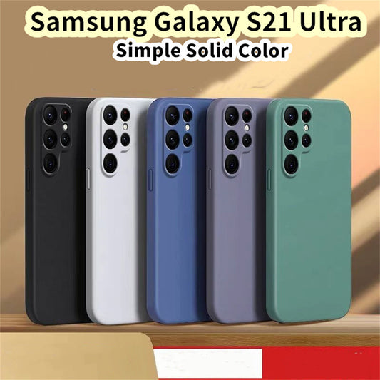 For Samsung Galaxy S21 Ultra Cover Drop and wear resistant Silicone Full Case Classic Simple Solid Color Phone Case Cover