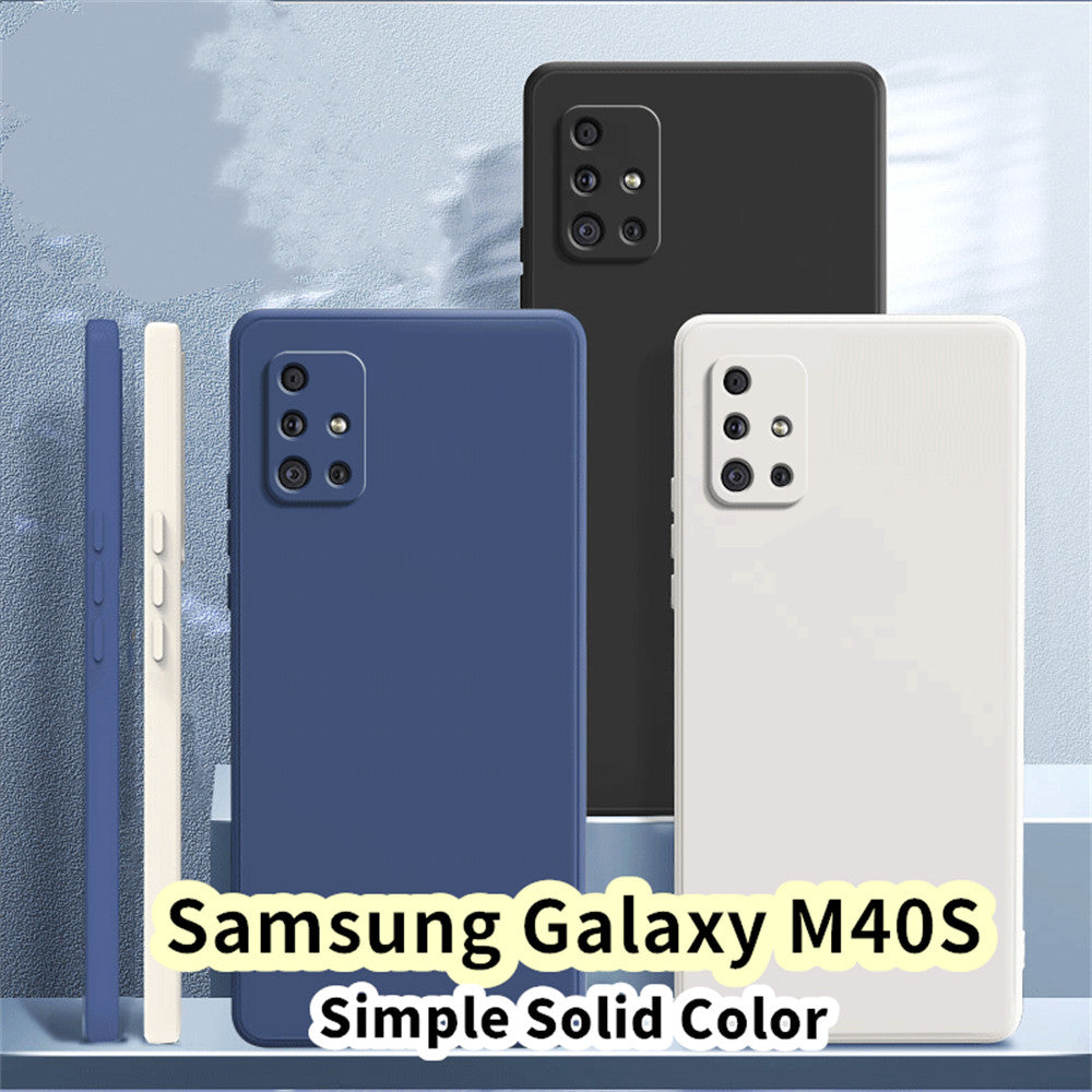 For Samsung Galaxy M40S Cover Drop and wear resistant Silicone Full Case Classic Simple Solid Color Phone Case Cover