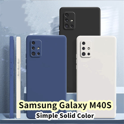 For Samsung Galaxy M40S Cover Drop and wear resistant Silicone Full Case Classic Simple Solid Color Phone Case Cover