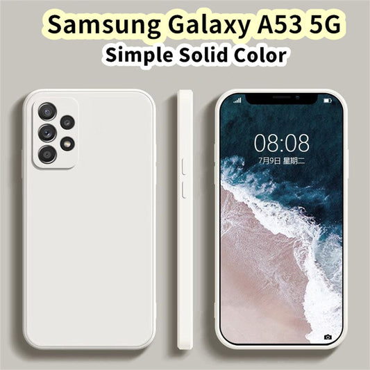 For Samsung Galaxy A53 5G Cover Drop and wear resistant Silicone Full Case Classic Simple Solid Color Phone Case Cover