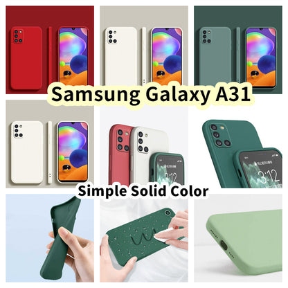 For Samsung Galaxy A31 Cover Drop and wear resistant Silicone Full Case Classic Simple Solid Color Phone Case Cover