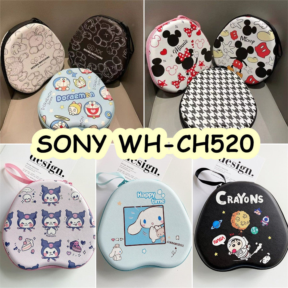 For SONY WH-CH520 Headphone Case Cartoon Creative Patterns Headset Earpads Storage Bag Casing Box