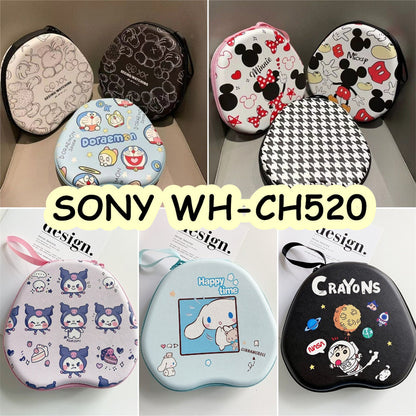 For SONY WH-CH520 Headphone Case Cartoon Creative Patterns Headset Earpads Storage Bag Casing Box
