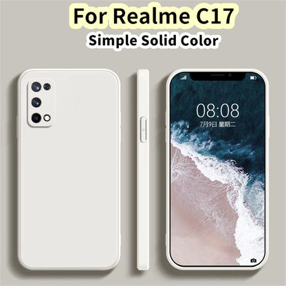 For Realme C17 Cover Drop and wear resistant Silicone Full Case Classic Simple Solid Color Phone Case Cover