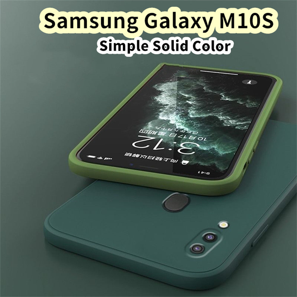 For Samsung Galaxy M10S Cover Drop and wear resistant Silicone Full Case Classic Simple Solid Color Phone Case Cover